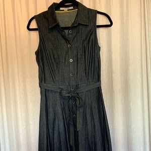 NWOT Pleated Denim Shirt Dress